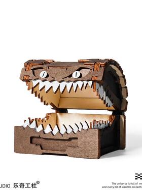 小心被咬！怪物宝箱收纳盒子木质 创意工艺品摆件