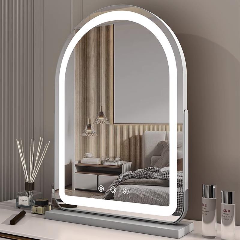 德国FZY化妆镜台式桌面梳妆镜led带灯拱形ins梳妆台家用智能镜子