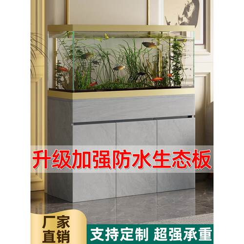 定制实木鱼缸底柜客厅家用中小型鱼缸底座水族箱承重落地隔断柜子