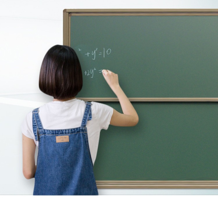 多媒体阶梯升降黑板 四块装组合式磁性绿板上下移动升降绿板