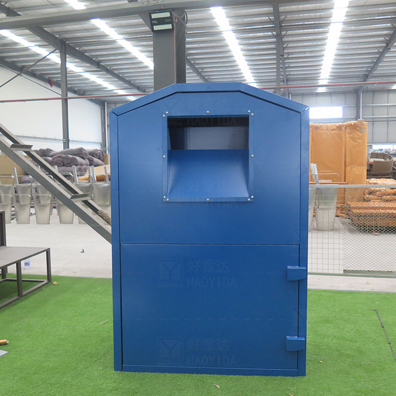 厂家 旧衣回收箱社区公益爱心捐赠箱衣物投掷室外分类箱手推箱