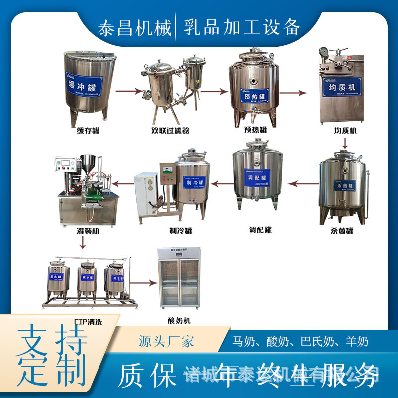 酸牛奶设备价格手工酸奶液态奶杀菌加工流水线小规模酸奶发酵设备