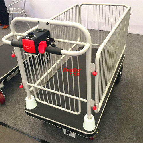 HG-110带护栏大台面电动平板车BIGPLATFROM POWER CART WITHSHELF