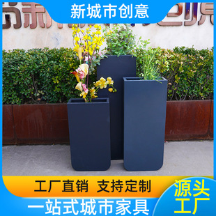 不锈钢花箱室内外花盆组合铁艺花槽园林广场商场售楼部花坛花箱