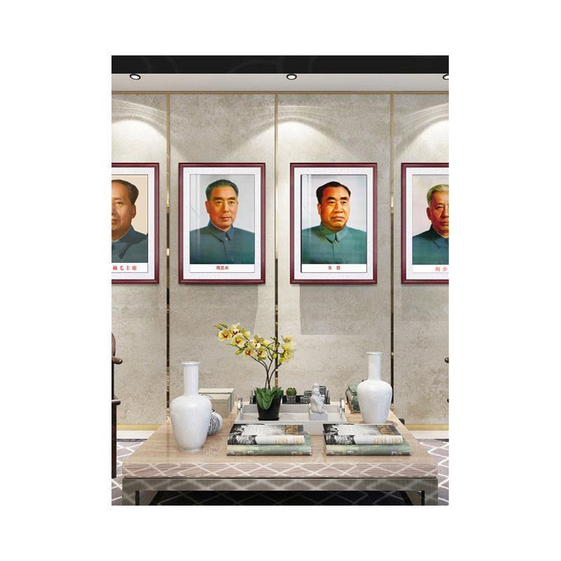 电视柜毛席像墙画挂画气装饰贴纸胶画海边中堂玄关装卷轴摆件席毛