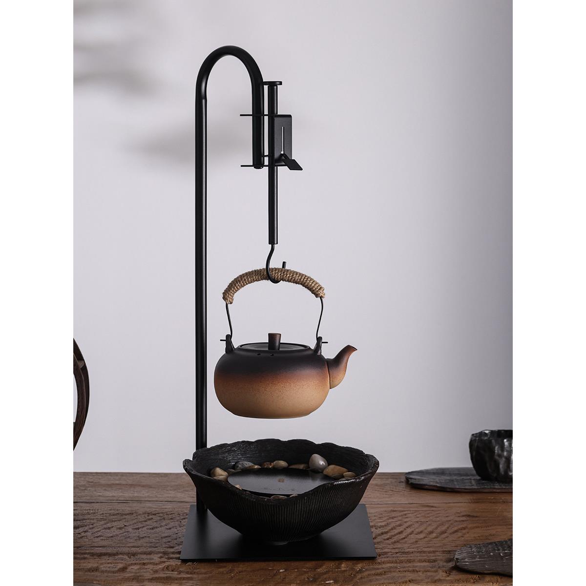 中式围炉煮茶器具全套台式挂钩电陶炉煮茶壶提梁壶陶壶炭炉烧水壶