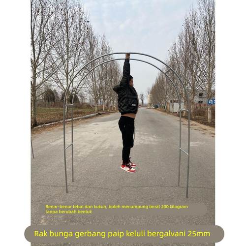 镀锌管葡萄架加粗25mm钢植物爬架弧形拱门户外铁艺花架子月季爬藤