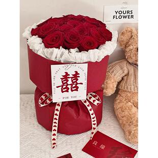 采购产品订婚玫瑰花束，不朽的花，人造花成品，礼物给女朋友接受