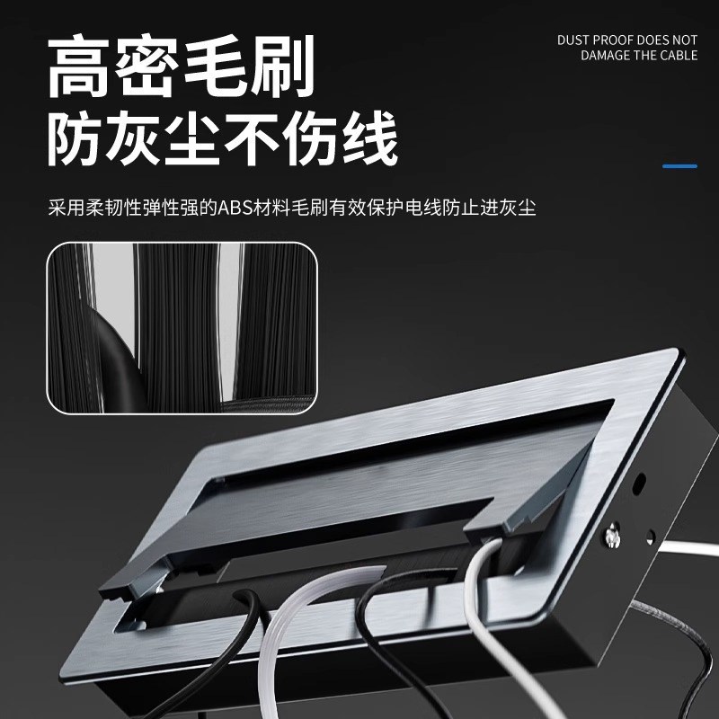 铝合金穿线盒长方形桌面孔盖板办公桌装饰孔洞电脑桌电视柜线孔盖图片