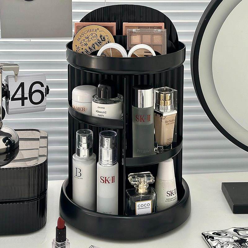 旋转化妆品置物架高颜值压克力化妆台香水护肤品收纳盒桌面整理盒
