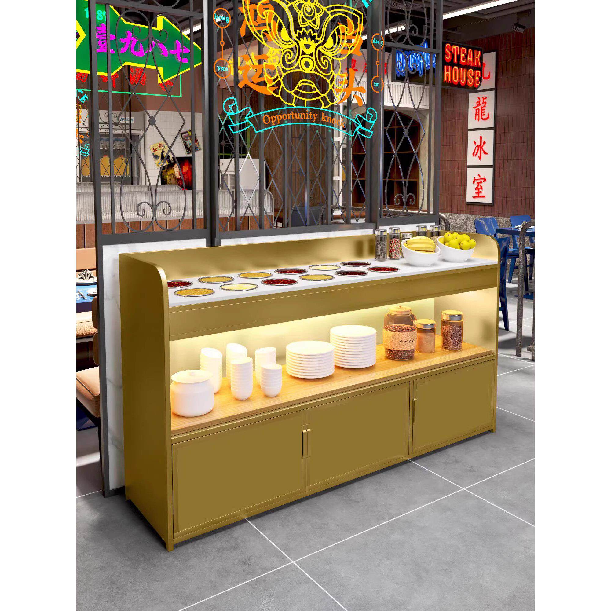 饭店佐料调味台商用小料台火锅店自助调料台小型饭厅海底捞酱料台