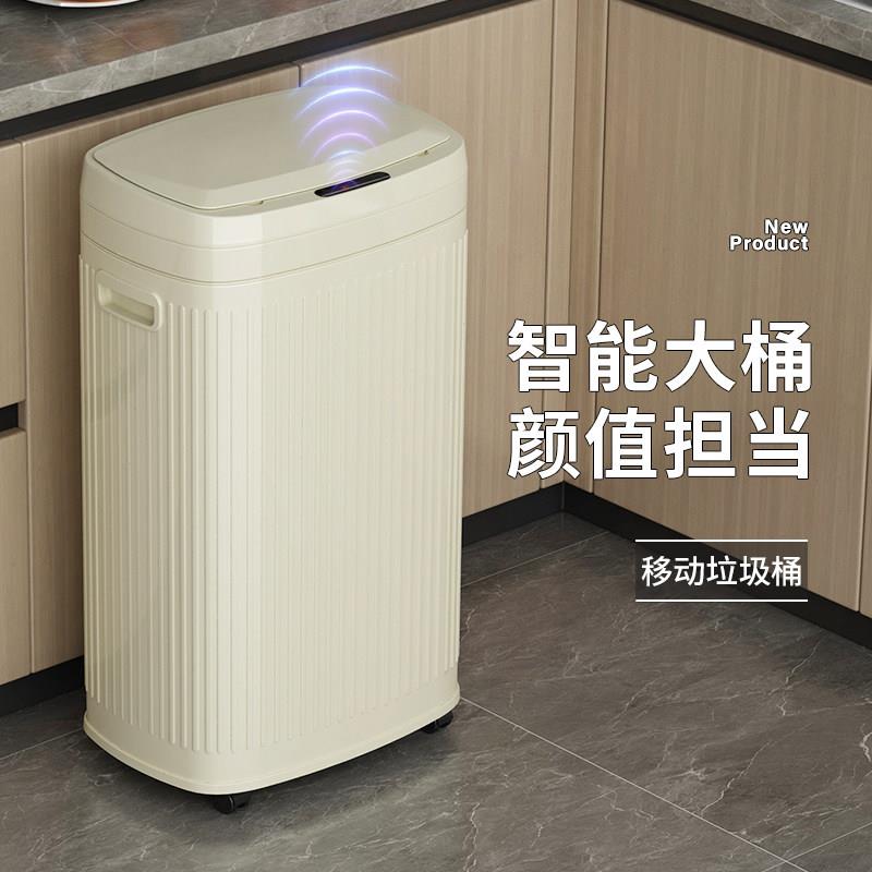 厨房移动垃圾桶不锈钢直投大容量物业办垃圾桶无盖双层商用方桶