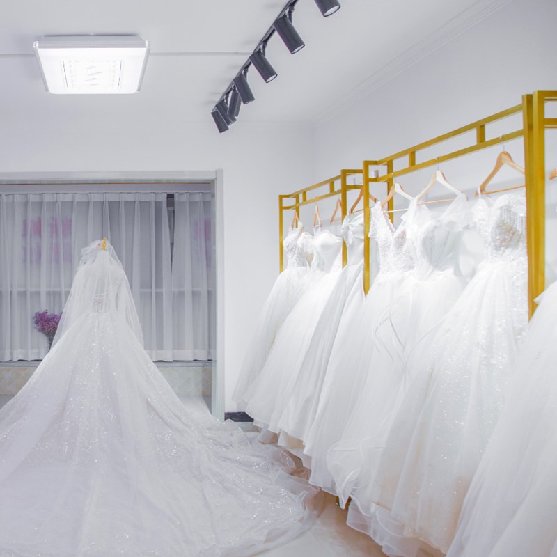 金色挂婚纱架子高档婚纱店落地式展示架影楼货架旗袍礼服挂衣架子