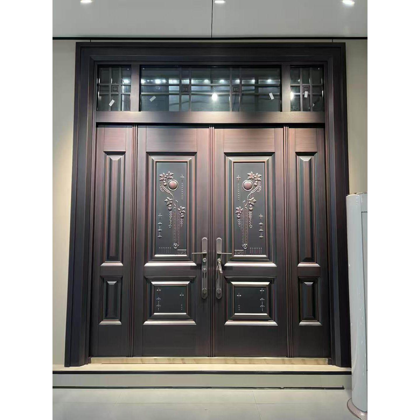 锌合金别墅大门四开门农村自建房进户大门入户防盗门家用乡村庭院