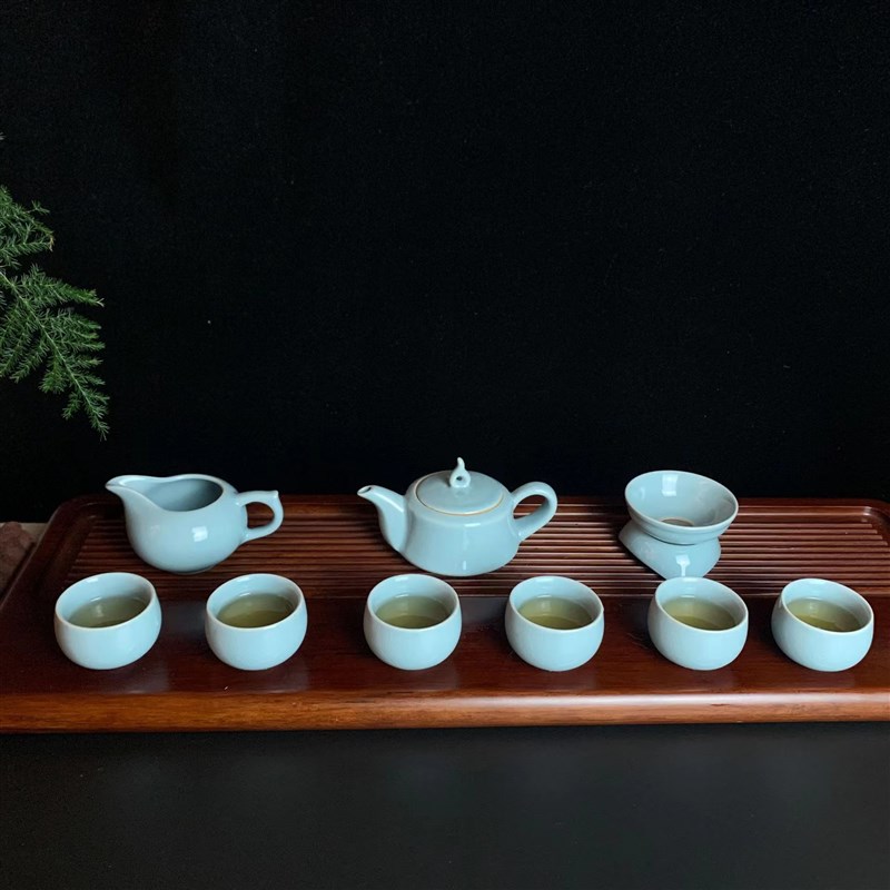 功夫茶具套装陶瓷汝窑原产地原矿汝瓷办公室茶台茶桌