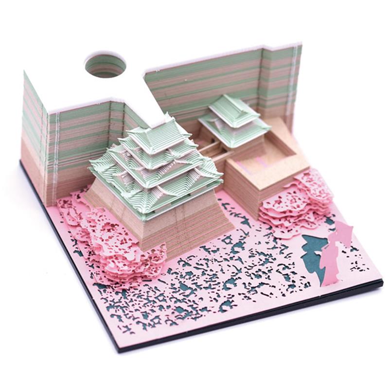 天守阁小仓城3D立体便签纸雕创意建筑艺术品文创便利贴礼物