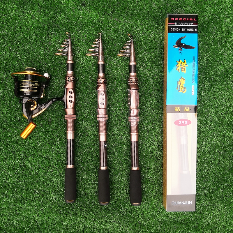 高碳可收缩路亚竿碳素鱼竿钓竿远投迷你海竿超硬甩竿抛竿