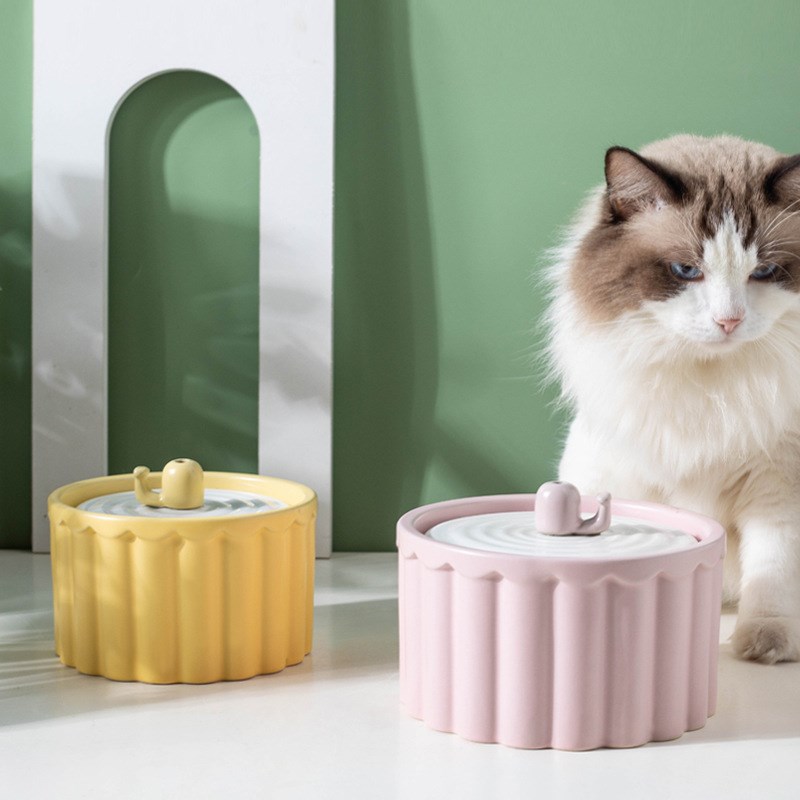 猫咪饮水机流动陶瓷饮p水器自动循环狗狗喂水碗过滤猫用喝水器用