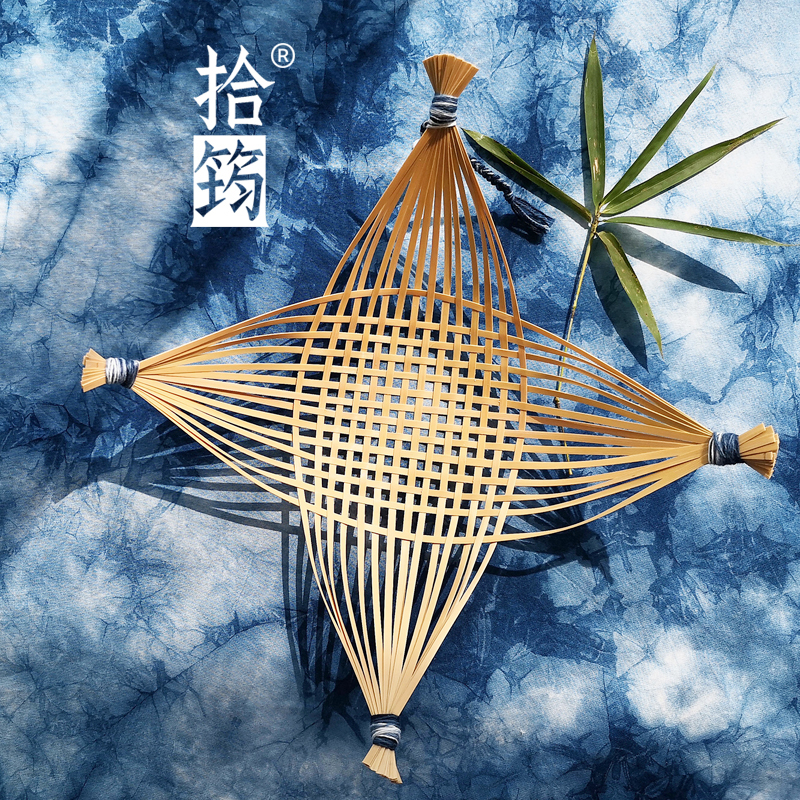 蓝莲花 竹编材料包 果盘 亲子手工DCIY 儿童工艺品制作幼儿园 非