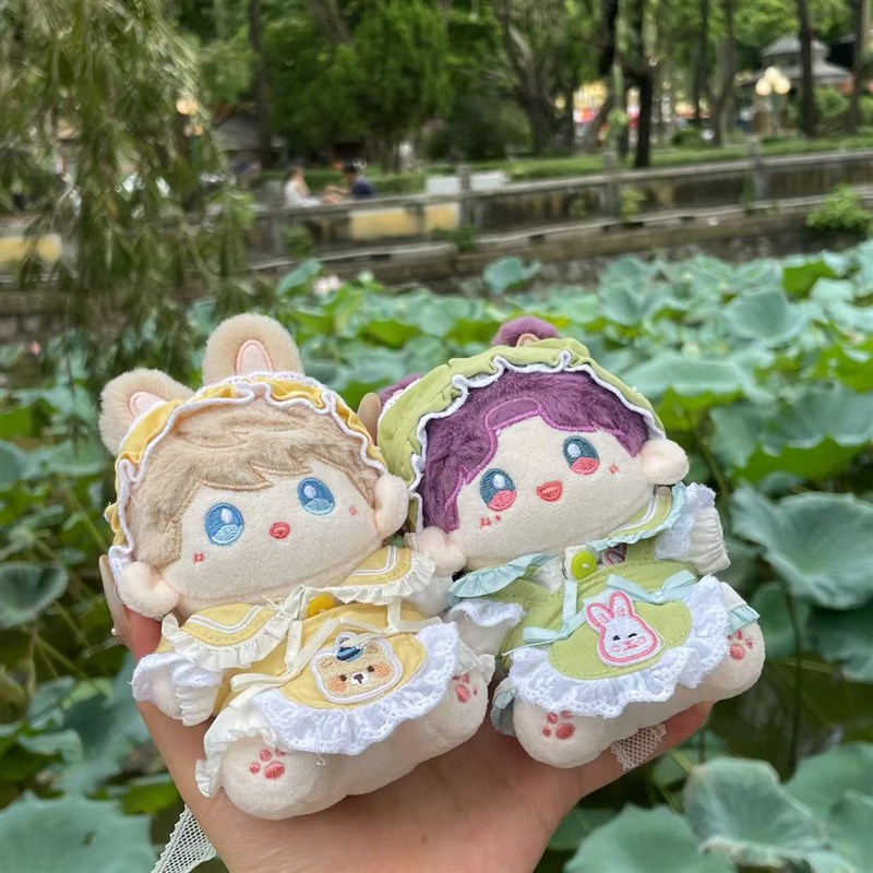 棉花娃娃衣服10cm娃衣现货黑白波浪连衣裙可爱10厘米夏胖胖体可穿