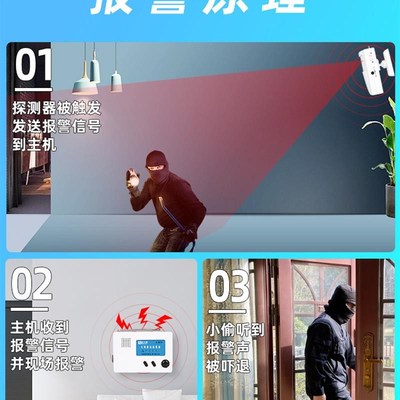 无线红外线防f盗报警器户外大棚果园鱼塘人体感应远距安防警报系