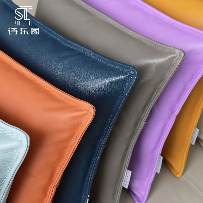 简约真皮抱枕羽绒靠垫现代轻奢方形皮质客厅头层牛皮枕头可定制款