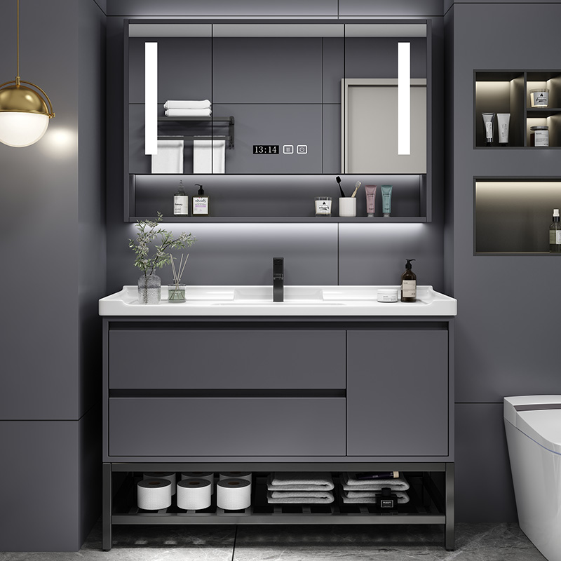 浴室柜组合轻奢实木卫生间现代简约洗漱台洗手洗脸盆柜组合小户型
