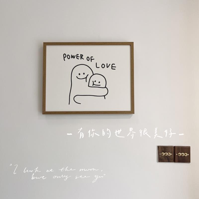 电表箱装饰画简笔儿童房挂画餐厅玄关简约弱电箱遮挡摆台实木框图片