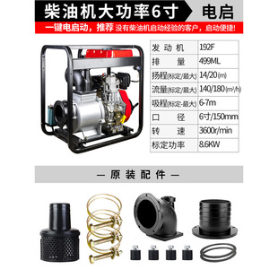 建亚风冷柴油机6寸清水泵手电启动一体机农用灌溉抽水泵自吸泵大
