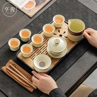 2024新款 一壶六杯 功夫茶具轻奢旅行套装 户外便携旅行茶具茶盘中式