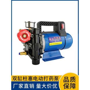 打药机农用电动果树喷雾器12V48V60V高压双缸柱塞打药泵 手提式