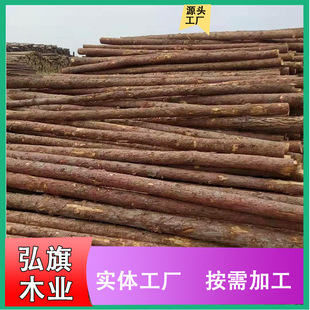 落叶松原木河道打桩木防汛围岸白松松木桩绿化支撑杆木质电杆