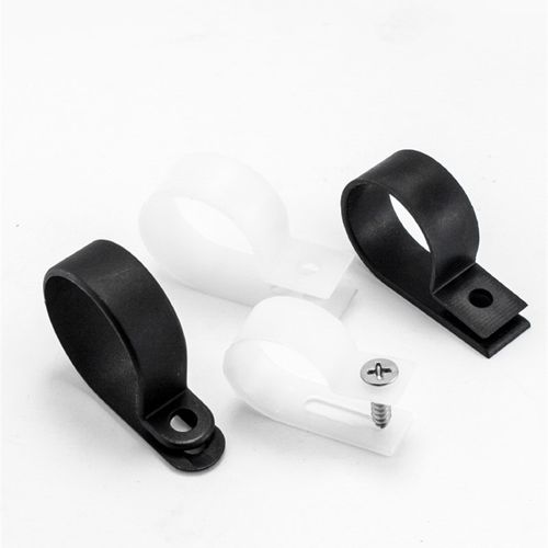 R型线夹 加厚款白色黑色电源线扣D塑料夹配线固定纽电线箍管卡喉