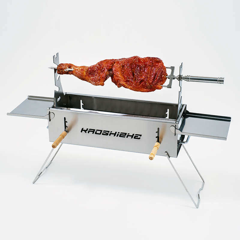 304不锈钢高端羊腿叉烤羊腿羊排烤鸡烧烤专用加粗大号钎子可拆卸