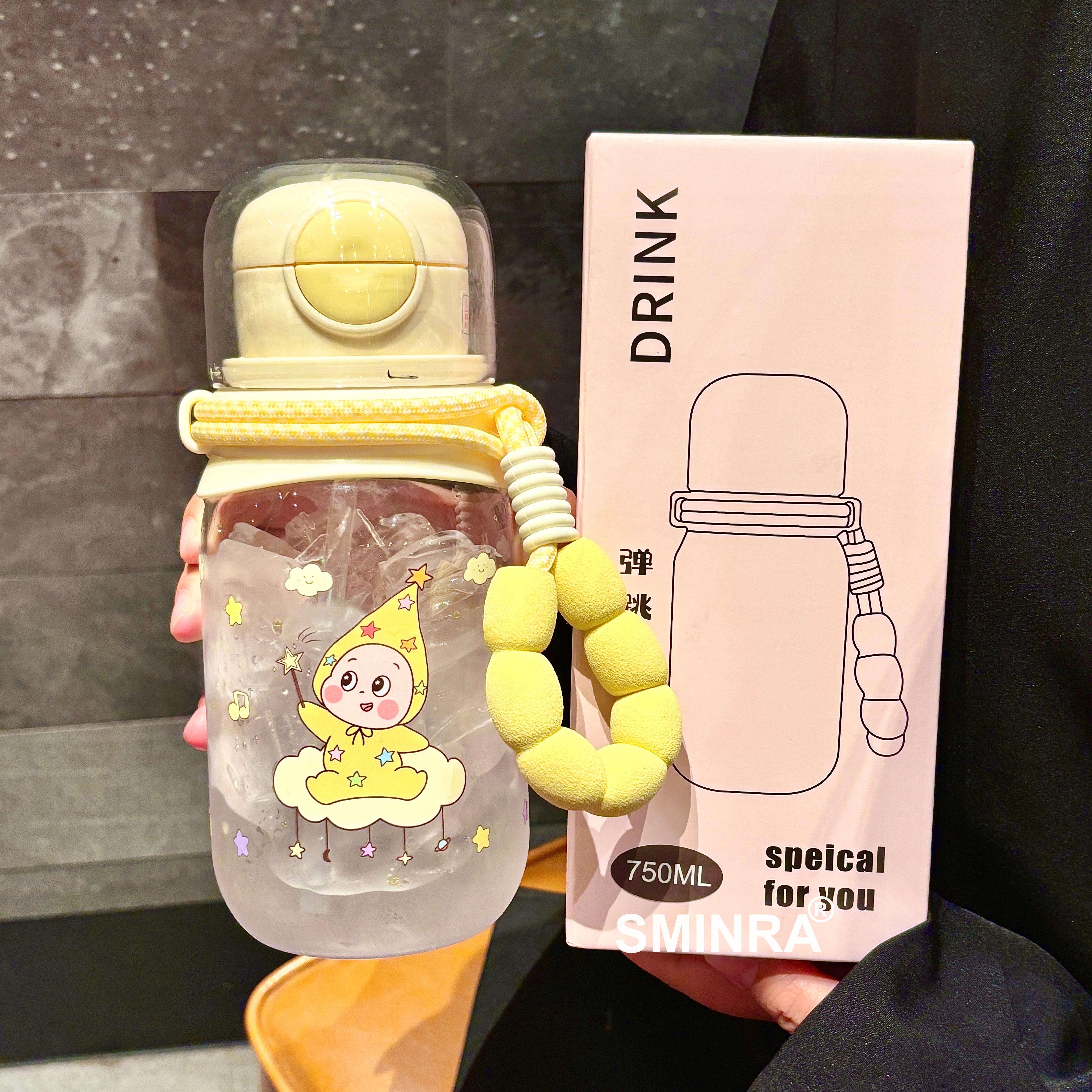 星星人水杯三饮塑料杯夏日女生高颜值吸管杯耐高温便携大容量杯子