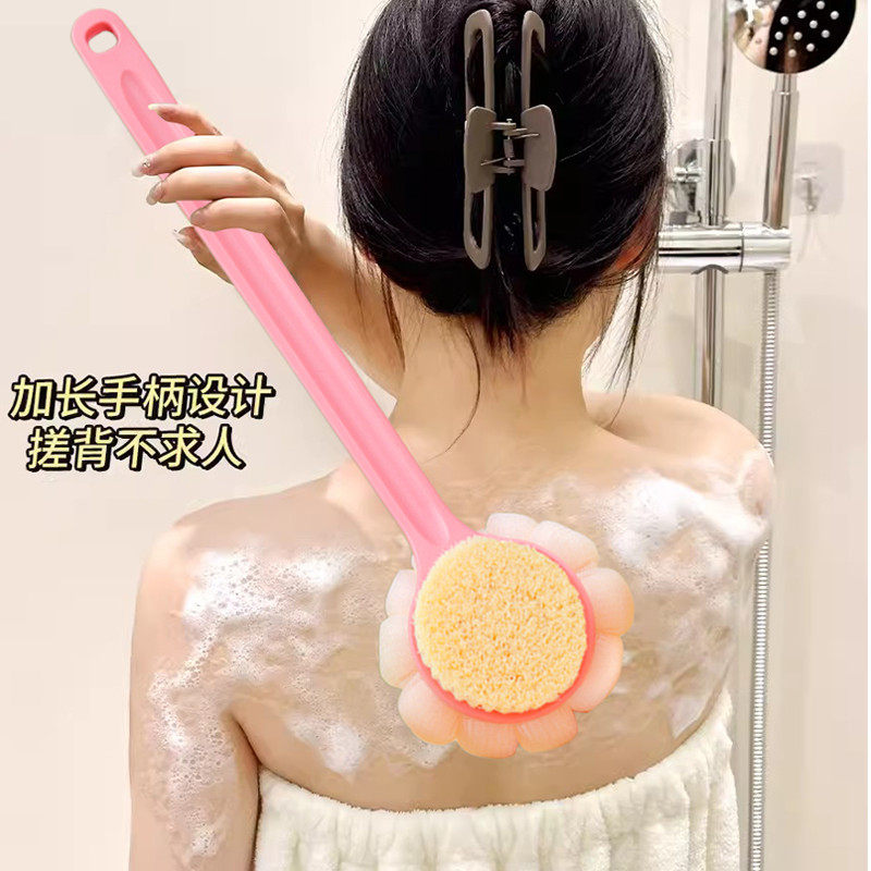 沐浴搓后背洗澡刷无印同款长柄软毛浴擦背搓背神器搓澡巾浴球刷子