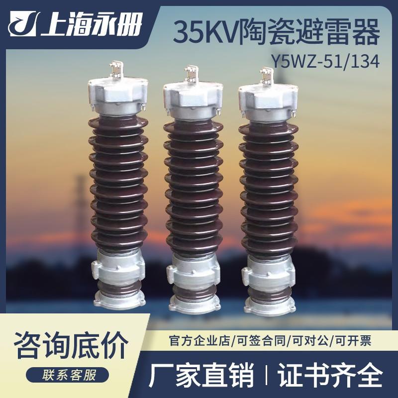 高压陶瓷避雷器Y5WZ-(42)51/134座式户外35KV-40.5KV瓷瓶型电站型