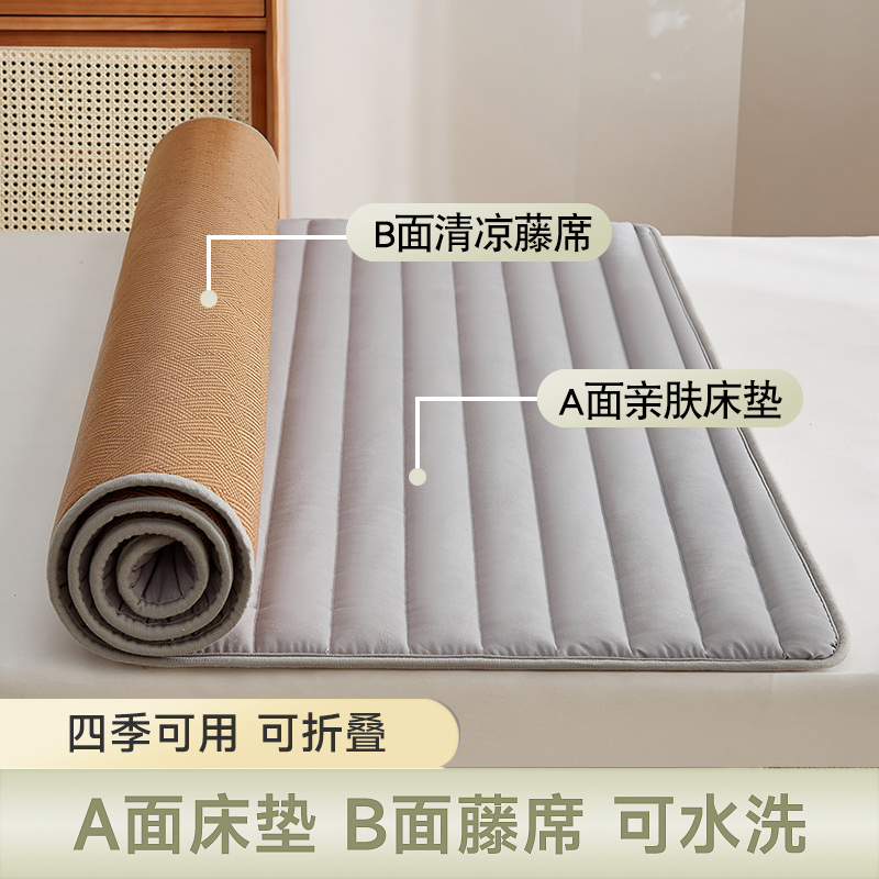 冬夏季单人凉席床垫子小学生午z休床幼儿园午睡垫午托折叠单人褥
