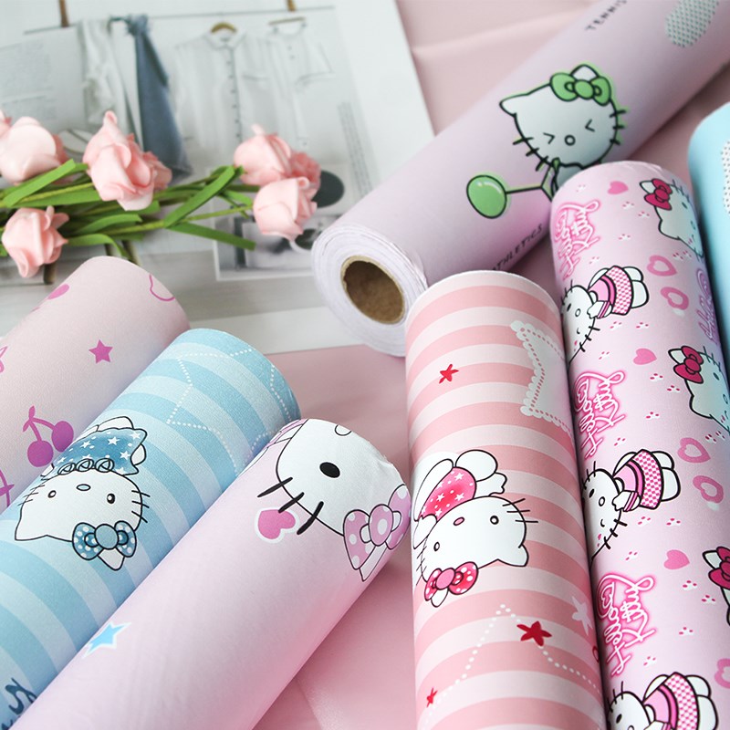 墙纸自粘防水防潮m学生宿舍寝室卧室温馨卡通壁纸背景墙桌面贴纸