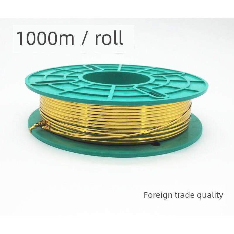 定制1000米机打扎丝大卷金色扎带捆扎线铁丝包装封口绳面包食品