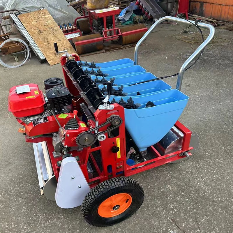 汽油手推式蒜瓣种植机 大蒜元胡贝母播种机 四轮带的大蒜播种机