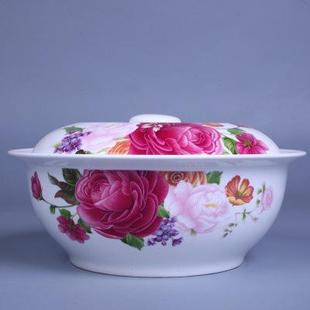 1个9英寸带盖汤碗品锅汤古汤盘超大号碗面碗菜碗家用陶瓷碗可微波