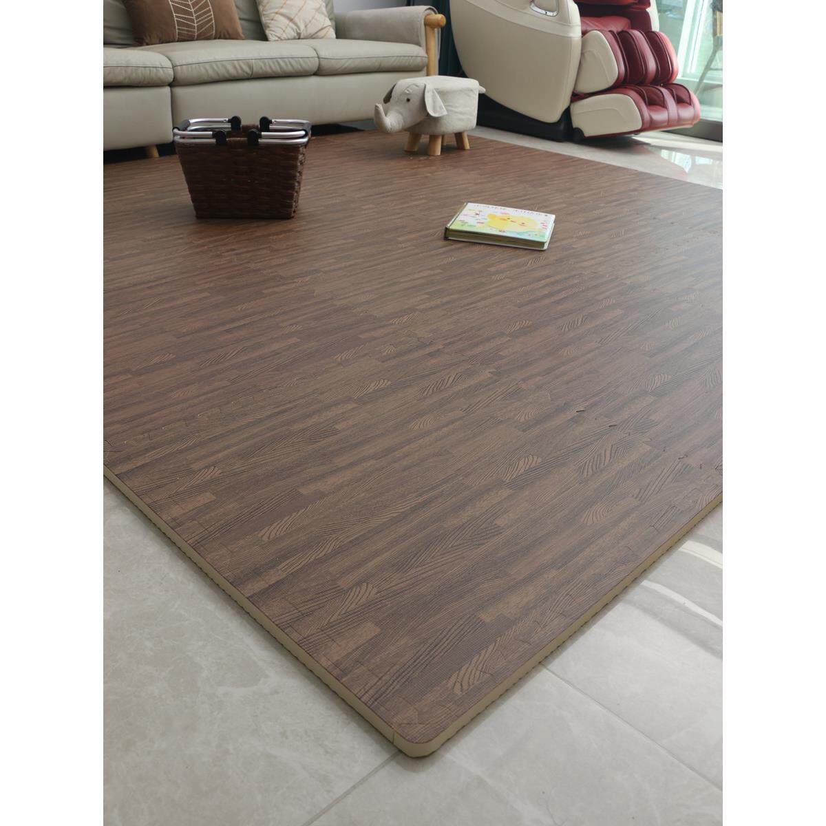 大号加厚彷木纹拼接泡沫地垫60x60卧室家用铺地板垫隔音防潮垫子