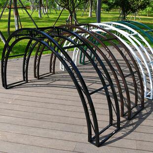 别墅铁艺花架拱门爬藤架庭院门垛月季三角梅支架半拱门头攀爬支架