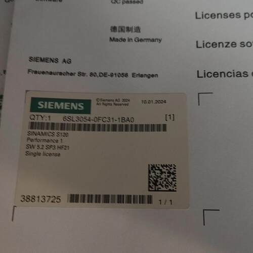 议价6SL3054-0FC31-1BA0 S120授权卡 工控自动化配件维修
