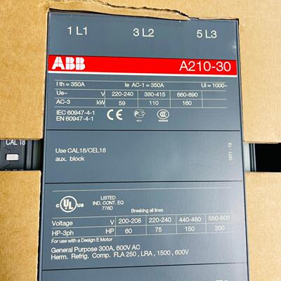 议价A210-30-11 交流接触器 ABB工控工业电气元件维修