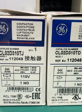 议价CL02D310TJ CL02D310TD GE接触器 工控电气配件维修