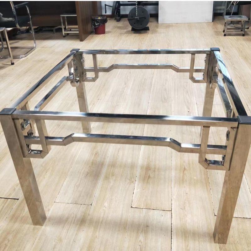 加厚不锈钢桌腿支架方桌腿餐桌不可折叠桌腿瓷砖板岩大理石石材桌