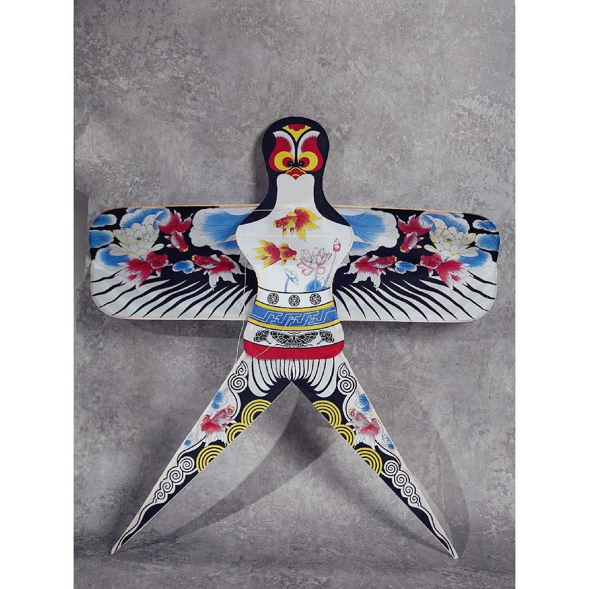 非遗民俗手工竹架瘦沙燕纸鸢 手绘锦鲤烫金收藏送礼装饰拍照风筝