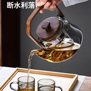 玻璃蒸煮壶耐高温家用电陶炉烧水壶专用围炉提梁壶泡茶壶茶具套装
